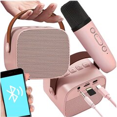 Omimar, langaton mikrofoni kaiuttimella ääntä muuttavilla tehosteilla, bluetooth, pinkki hinta ja tiedot | Mikrofonit | hobbyhall.fi