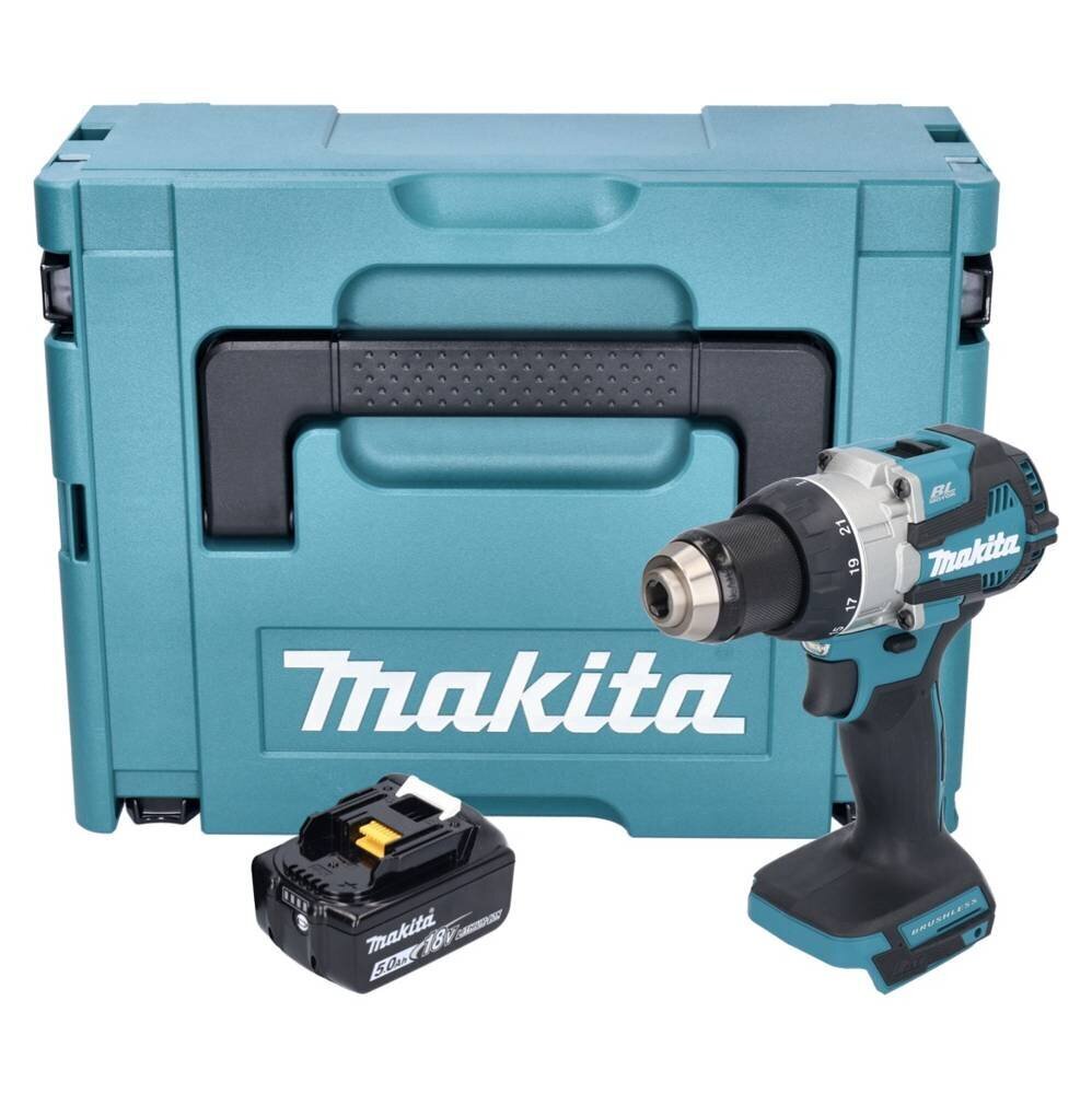 Akkuporakone/ruuvimeisseli Makita DDF 489 T1J 18 V 73 Nm, 1x akku 5,0 Ah Makpac - ilman laturia hinta ja tiedot | Akkuporakoneet ja ruuvinvääntimet | hobbyhall.fi