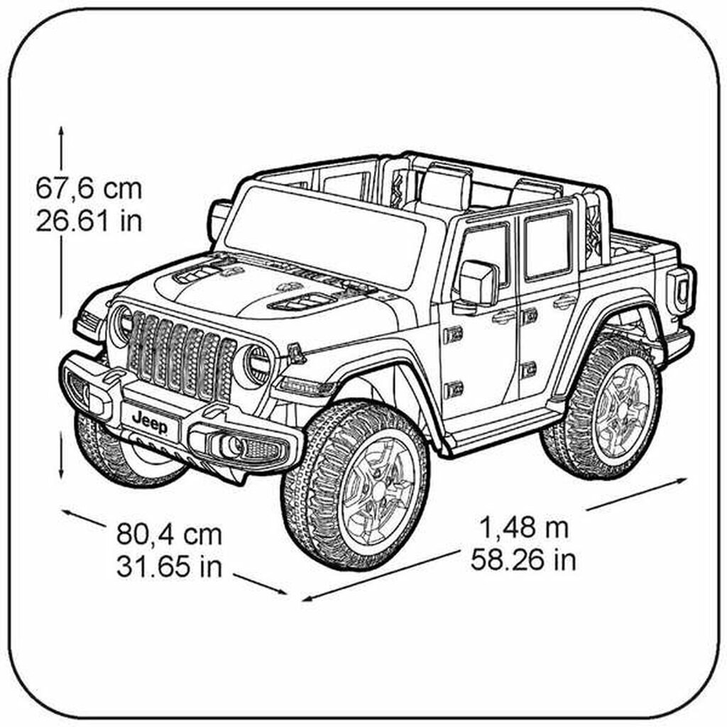 Kaksipaikkainen lasten sähköauto Feber Rubicon 12 V Jeep hinta ja tiedot | Lasten sähköautot | hobbyhall.fi