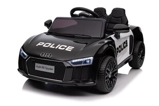 Kaksipaikkainen lasten sähköauto Audi R8 Police, musta hinta ja tiedot | Lasten sähköautot | hobbyhall.fi