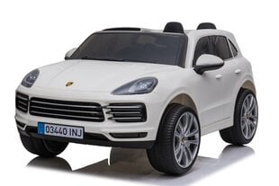Kaksipaikkainen lasten sähköauto Porsche Cayenne S, valkoinen hinta ja tiedot | Lasten sähköautot | hobbyhall.fi