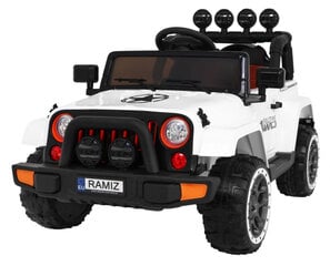 Ramiz Jeep Full Time 4WD kaksipaikkainen sähköauto lapsille, valkoinen hinta ja tiedot | Lasten sähköautot | hobbyhall.fi