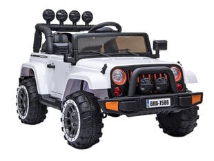 Tupla lasten sähköauto Super Toys Mega Jeep Fulltime 7588, valkoinen hinta ja tiedot | Lasten sähköautot | hobbyhall.fi