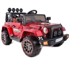 Tupla lasten sähköauto Super Toys Mega Jeep Fulltime 7588, punainen hinta ja tiedot | Lasten sähköautot | hobbyhall.fi