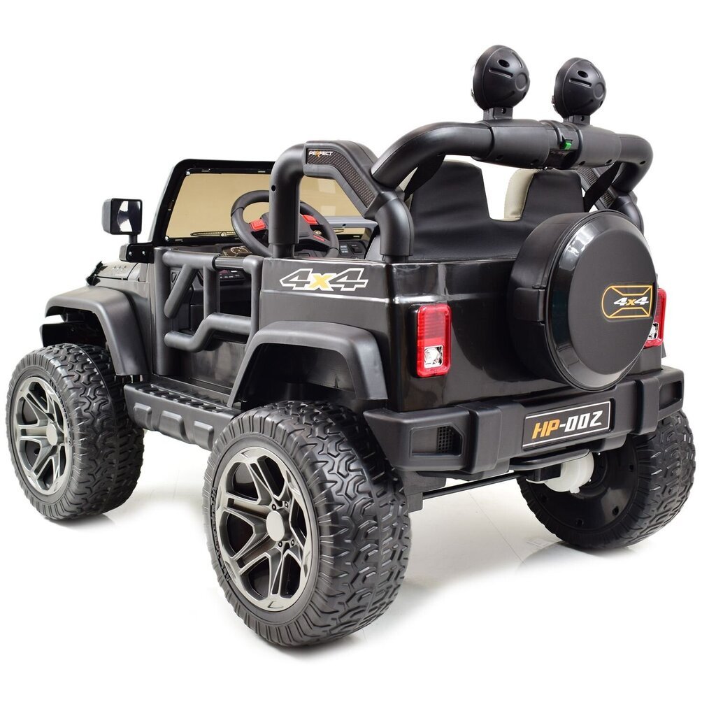 Super Toys Mega Jeep Perfect HP-002B kaksipaikkainen lasten sähköauto, musta hinta ja tiedot | Lasten sähköautot | hobbyhall.fi