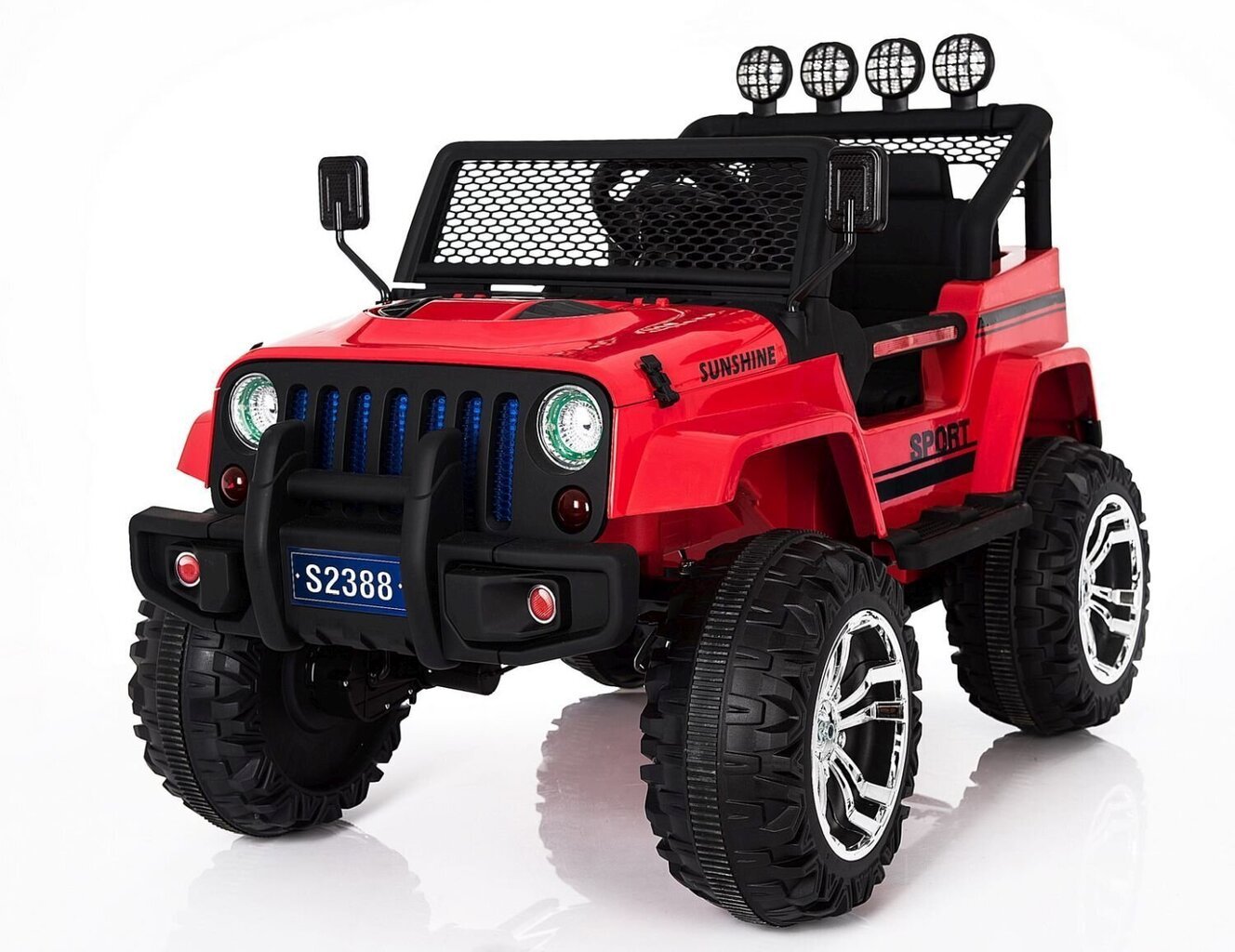 Tupla lasten sähköauto Super Toys Mega jeep sunshine 2388, punainen hinta ja tiedot | Lasten sähköautot | hobbyhall.fi