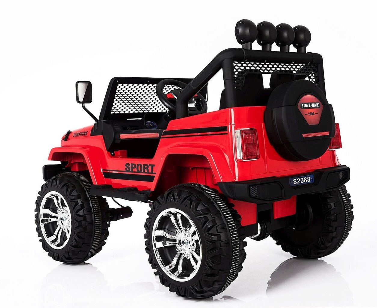 Tupla lasten sähköauto Super Toys Mega jeep sunshine 2388, punainen hinta ja tiedot | Lasten sähköautot | hobbyhall.fi