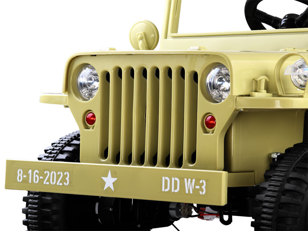 Sotilassähköauto Willys + kaukosäädin - beige hinta ja tiedot | Lasten sähköautot | hobbyhall.fi