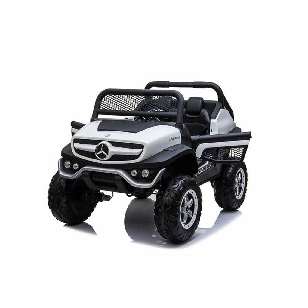 Lasten kaksipaikkainen sähköauto Mercedes Benz Unimog, valkoinen hinta ja tiedot | Lasten sähköautot | hobbyhall.fi