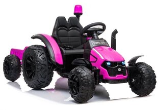 Yksipaikkainen sähköauto - traktori perävaunulla HZB-200, vaaleanpunainen hinta ja tiedot | Lasten sähköautot | hobbyhall.fi