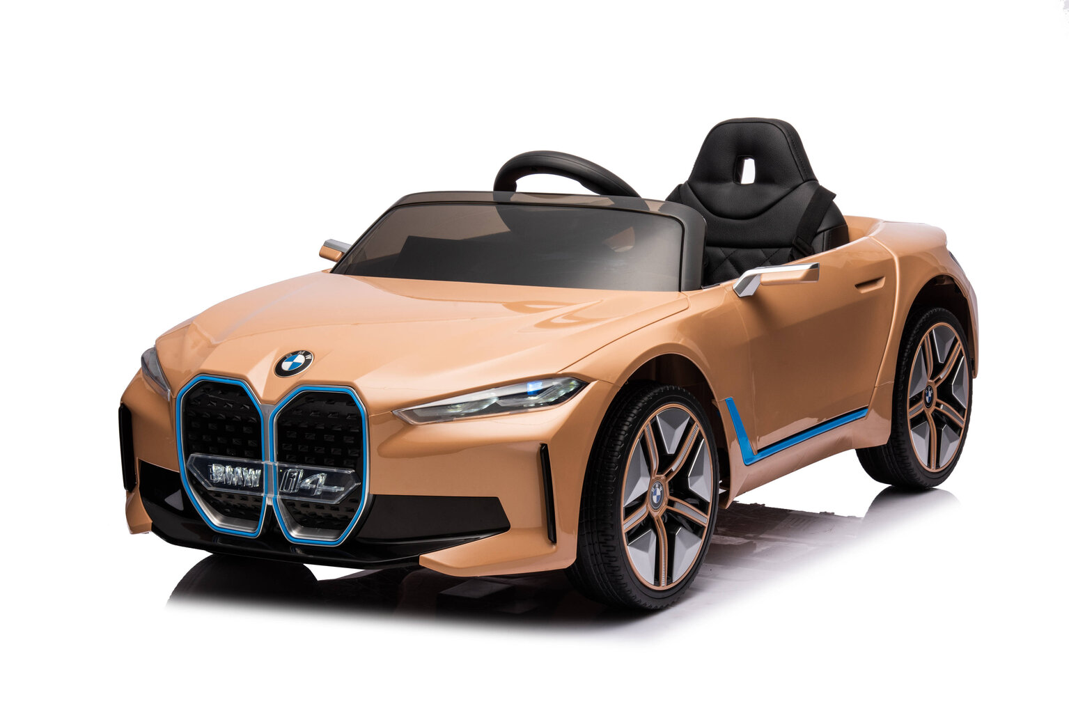 Yhden hengen sähköauto lapsille BMW I4 4X4 Delux, ruskea hinta ja tiedot | Lasten sähköautot | hobbyhall.fi