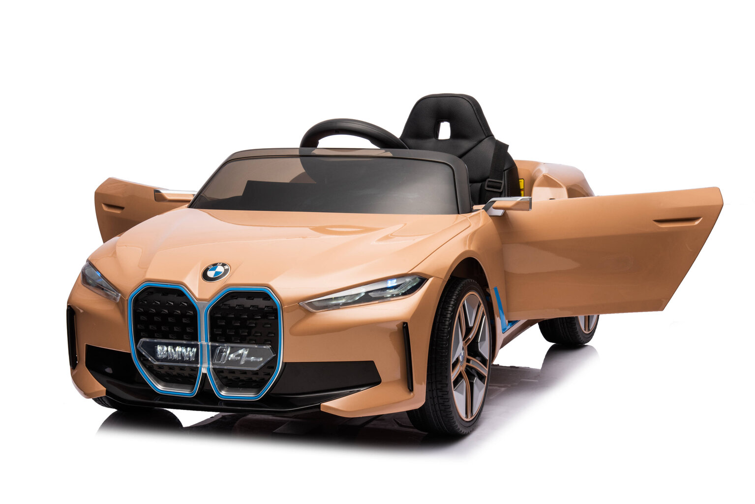 Yhden hengen sähköauto lapsille BMW I4 4X4 Delux, ruskea hinta ja tiedot | Lasten sähköautot | hobbyhall.fi