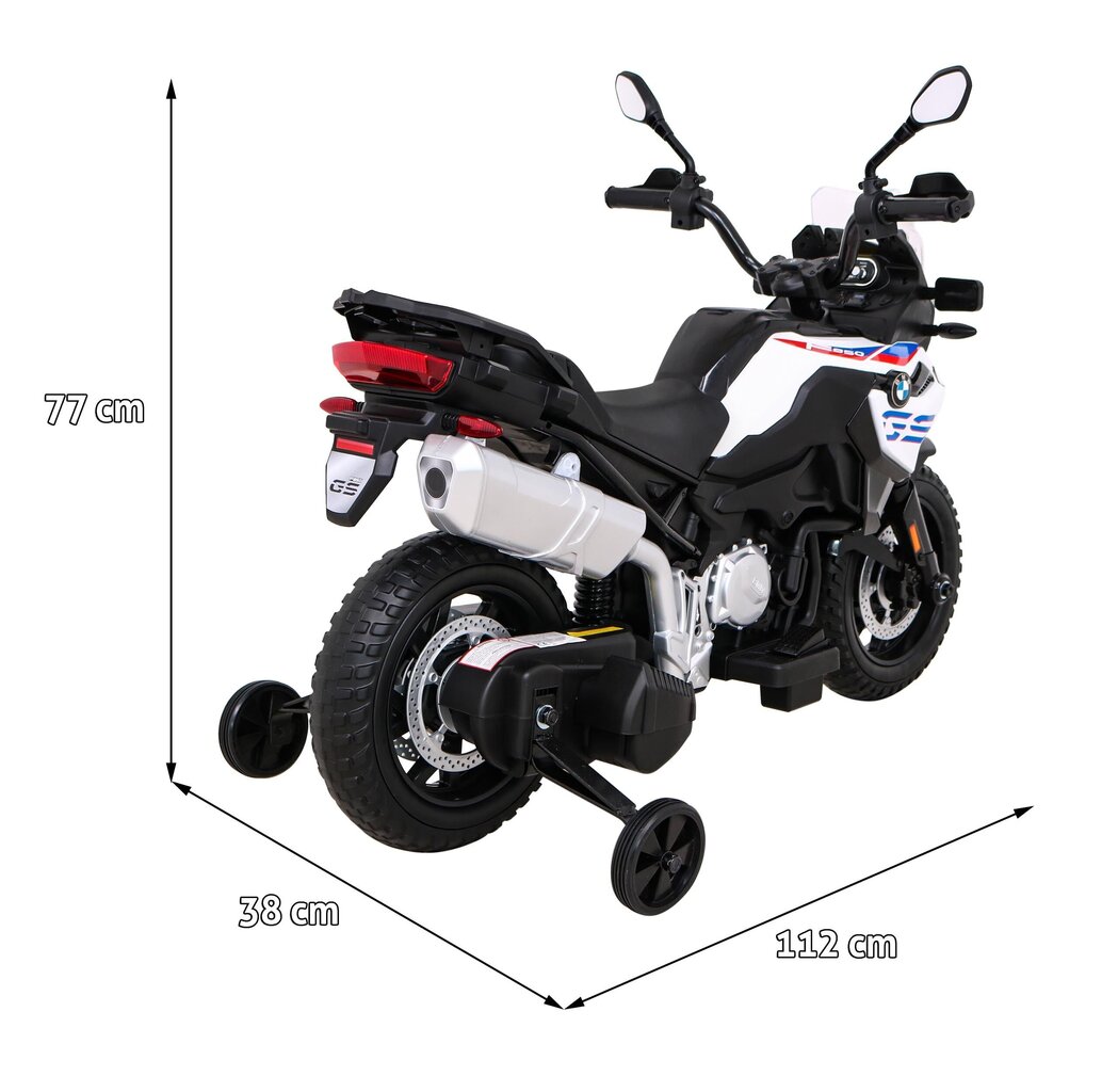 Yksipaikkainen sähköauto-moottoripyörä BMW F850 GS, valkoinen hinta ja tiedot | Lasten sähköautot | hobbyhall.fi