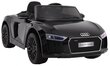 Audi R8 Spyder yksipaikkainen lasten sähköauto, musta hinta ja tiedot | Lasten sähköautot | hobbyhall.fi