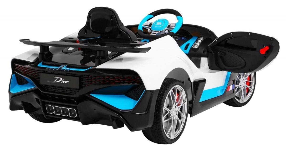 Bugatti Divo yksipaikkainen sähköauto lapsille, valkoinen hinta ja tiedot | Lasten sähköautot | hobbyhall.fi