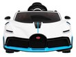 Bugatti Divo yksipaikkainen sähköauto lapsille, valkoinen hinta ja tiedot | Lasten sähköautot | hobbyhall.fi