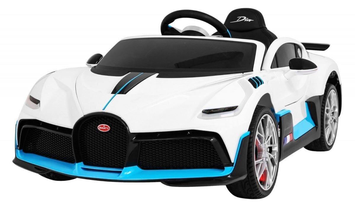 Bugatti Divo yksipaikkainen sähköauto lapsille, valkoinen hinta ja tiedot | Lasten sähköautot | hobbyhall.fi