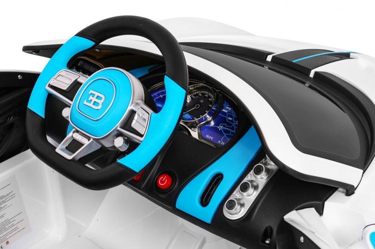 Bugatti Divo yksipaikkainen sähköauto lapsille, valkoinen hinta ja tiedot | Lasten sähköautot | hobbyhall.fi