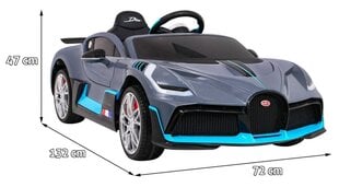 Bugatti Divo yksipaikkainen sähköauto lapsille, harmaa hinta ja tiedot | Lasten sähköautot | hobbyhall.fi