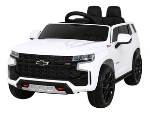 Yksipaikkainen lasten sähköauto Chevrolet Tahoe, valkoinen hinta ja tiedot | Lasten sähköautot | hobbyhall.fi