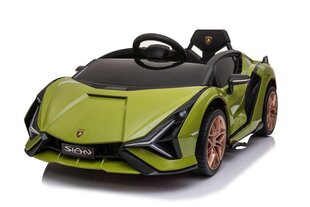 Yksipaikkainen lasten sähköauto Lamborghini Sian, vihreä hinta ja tiedot | Lasten sähköautot | hobbyhall.fi