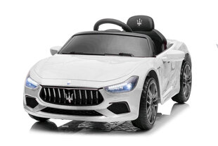 Maserati Ghibli yksipaikkainen sähköauto lapsille, valkoinen hinta ja tiedot | Lasten sähköautot | hobbyhall.fi