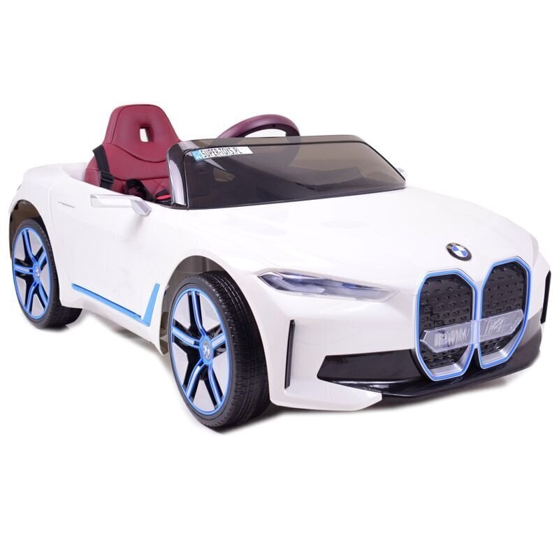 Yksipaikkainen lasten sähköauto Super Toys Bmw i4, valkoinen hinta ja tiedot | Lasten sähköautot | hobbyhall.fi