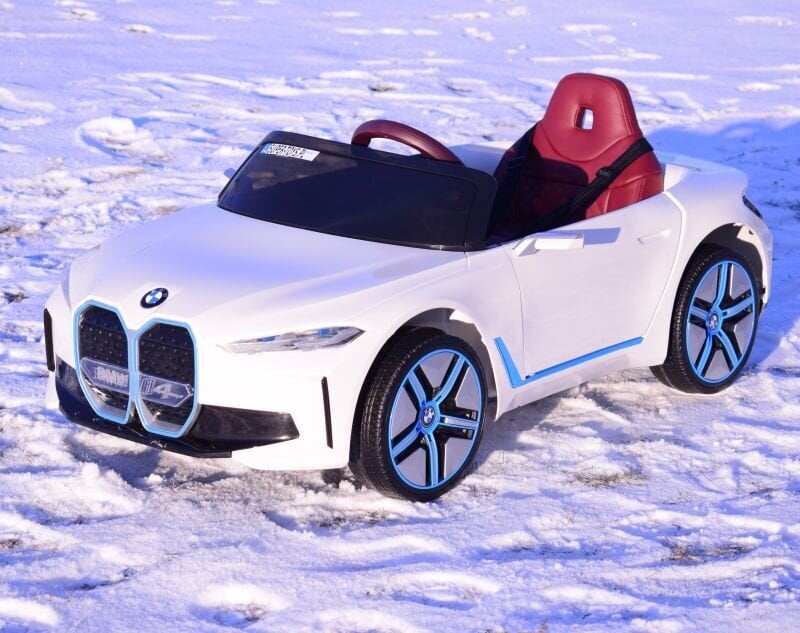 Yksipaikkainen lasten sähköauto Super Toys Bmw i4, valkoinen hinta ja tiedot | Lasten sähköautot | hobbyhall.fi