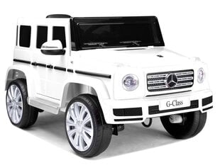 Lasten yksipaikkainen sähköauto mercedes g500, valkoinen hinta ja tiedot | Lasten sähköautot | hobbyhall.fi