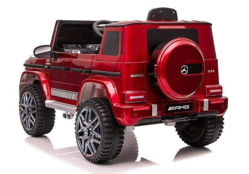 Mercedes Benz G63 AMG sähkökäyttöinen yksipaikkainen farmari, punainen lakattu hinta ja tiedot | Lasten sähköautot | hobbyhall.fi