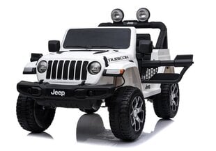 Kaksipaikkainen lasten sähköauto Lean Cars Jeep Wrangler Rubicon, valkoinen hinta ja tiedot | Lasten sähköautot | hobbyhall.fi