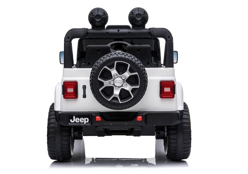 Kaksipaikkainen lasten sähköauto Lean Cars Jeep Wrangler Rubicon, valkoinen hinta ja tiedot | Lasten sähköautot | hobbyhall.fi