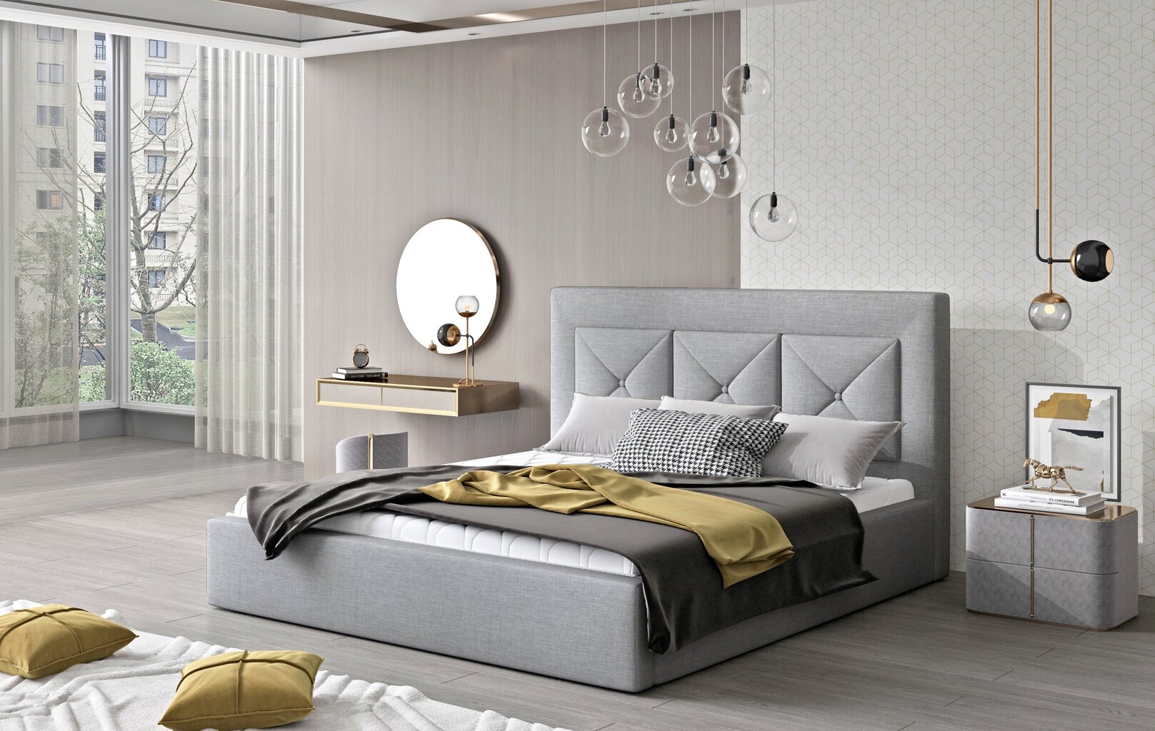 NORE Cloe 21 sänky, 140 x 200 cm, vaaleanharmaa hinta ja tiedot | Sängyt | hobbyhall.fi