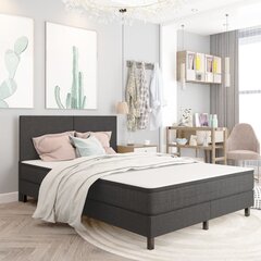 Kankaalla päällystetty sängynrunko vidaXL, 160x200cm, väri harmaa hinta ja tiedot | Sängyt | hobbyhall.fi
