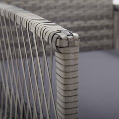 Puutarhatuolit tyynyillä vidaXL, 2 kpl, harmaa hinta ja tiedot | Puutarhatuolit | hobbyhall.fi