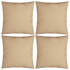 vidaXL Tyynyt, 4 kpl, beige, 40x40cm, kangas hinta ja tiedot | Koristetyynyt ja tyynynpäälliset | hobbyhall.fi