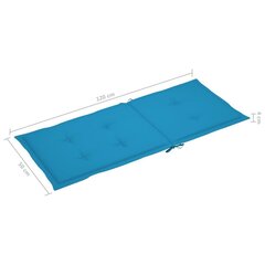 vidaXL Puutarhatuolityynyt, 6 kpl, sininen, 120x50x4cm hinta ja tiedot | Istuintyynyt, pehmusteet ja päälliset | hobbyhall.fi