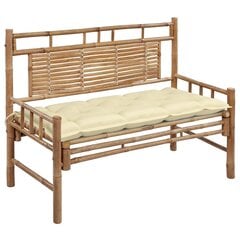 vidaXL Puutarhapenkki tyynyllä, 120cm, bambu (41504+314946) hinta ja tiedot | Puutarhapenkit | hobbyhall.fi