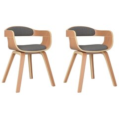 vidaXL Ruokailutuolit, 2 kpl, ruskea/harmaa hinta ja tiedot | Ruokapöydän tuolit | hobbyhall.fi