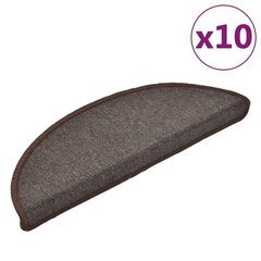 vidaXL Porrasmatot, 10 kpl, kahvinruskea, 65x28cm hinta ja tiedot | Isot matot | hobbyhall.fi