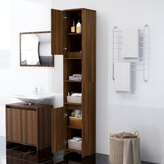 vidaXL Kylpyhuonekaappi, ruskea tammi, 30x30x183,5cm, käsitelty puu hinta ja tiedot | Kylpyhuonekalusteet | hobbyhall.fi
