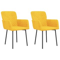 vidaXL Ruokailutuolit, 2 kpl, keltainen, sametti hinta ja tiedot | Ruokapöydän tuolit | hobbyhall.fi
