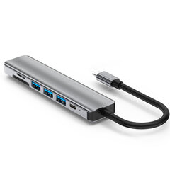 USB-keskitin Keskitin 7in1 hinta ja tiedot | Adapterit | hobbyhall.fi