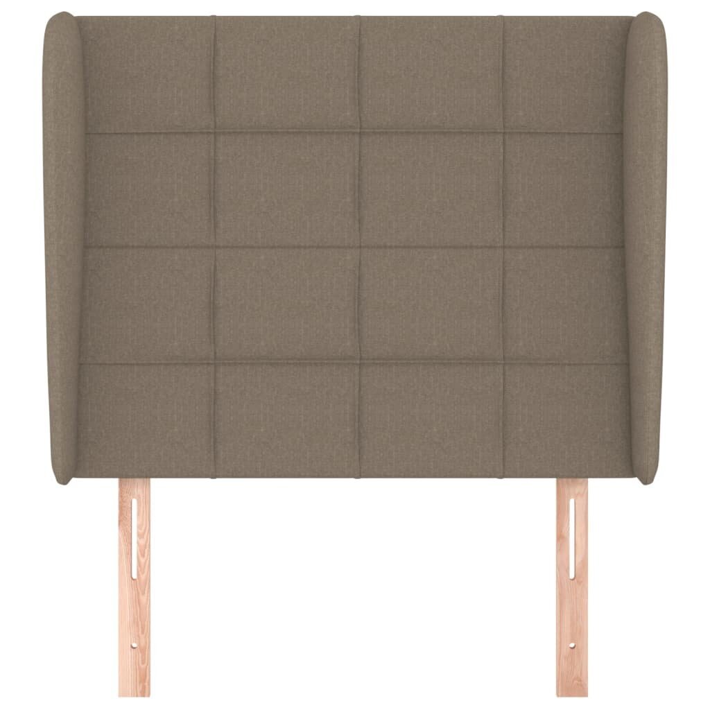 vidaXL Sängynpääty korvilla, taupe, 83x23x118/128cm, kangas hinta ja tiedot | Sängyt | hobbyhall.fi