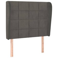 vidaXL pääty korvilla, harmaa, 83x23x118/128cm, samettia hinta ja tiedot | Sängyt | hobbyhall.fi