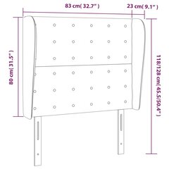 vidaXL pääty korvilla, musta, 83x23x118/128cm, keinonahka hinta ja tiedot | Sängyt | hobbyhall.fi