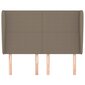 vidaXL Sängynpäädy korvilla, taupe, 147x23x118/128cm, kangas hinta ja tiedot | Sängyt | hobbyhall.fi