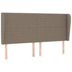 vidaXL Sängynpäädy korvilla, taupe, 183x23x118/128cm, kangas hinta ja tiedot | Sängyt | hobbyhall.fi