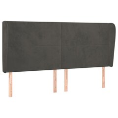 vidaXL pääty korvilla, harmaa, 183x23x118/128cm, samettia hinta ja tiedot | Sängyt | hobbyhall.fi