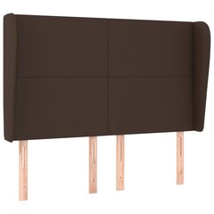 vidaXL pääty korvakkeilla, ruskea, 147x23x118/128cm, keinonahka hinta ja tiedot | Sängyt | hobbyhall.fi